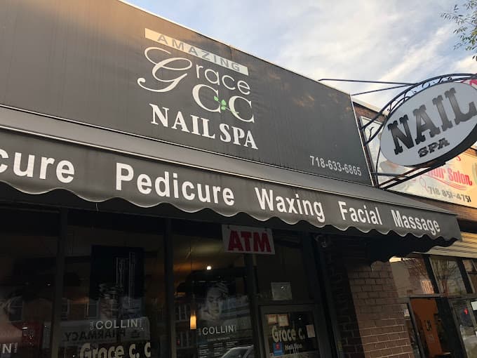 Amazing Grace CC Nail Spa storefront, photographed in 2019